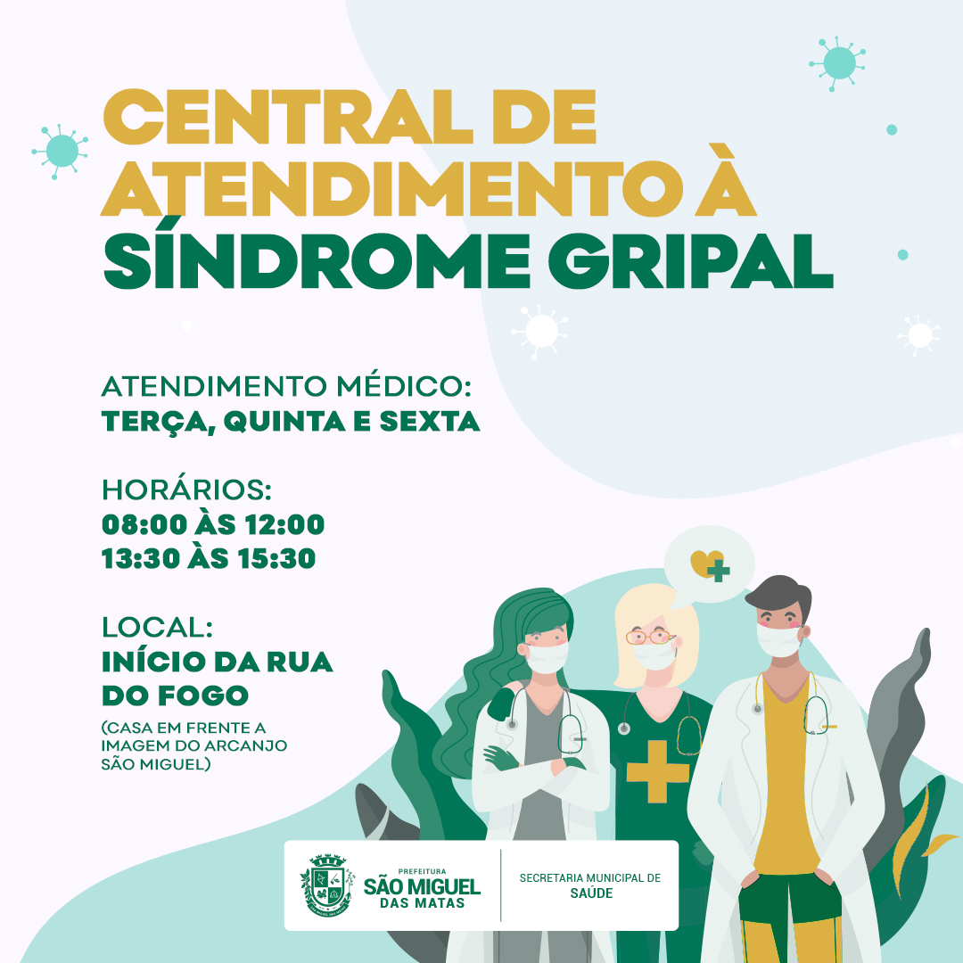 Confiram as informações da Central de síndrome gripal