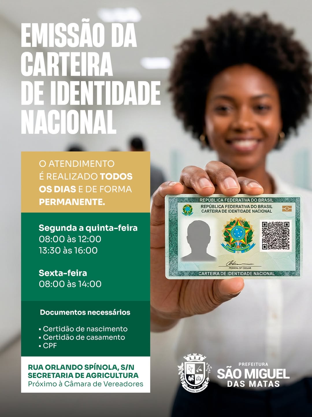 Carteira de Identidade Nacional já está sendo emitida